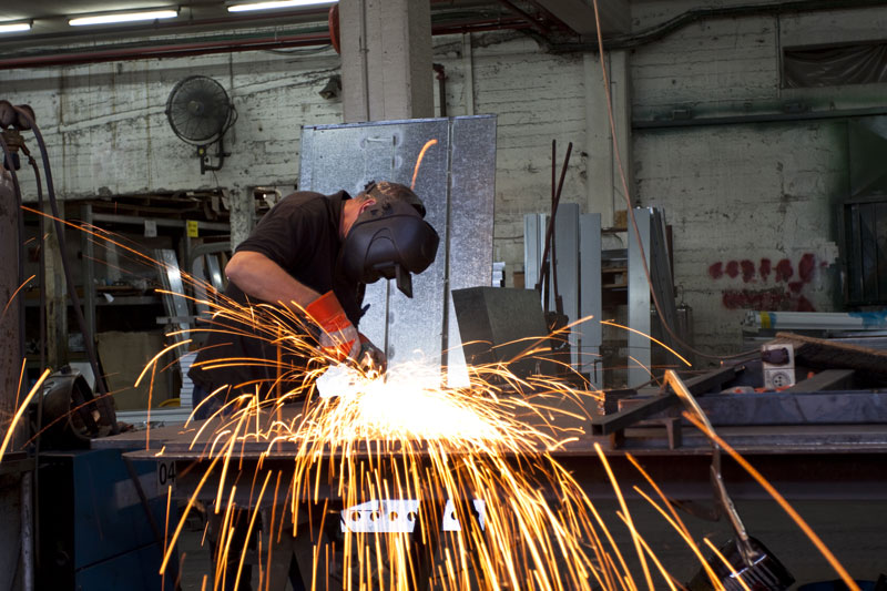 Steel fabrication work in progress